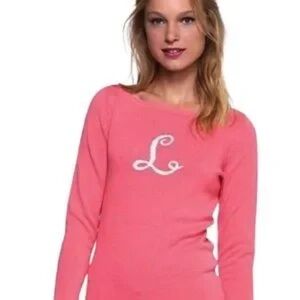 Lilly Pulitzer classic L initial sweater